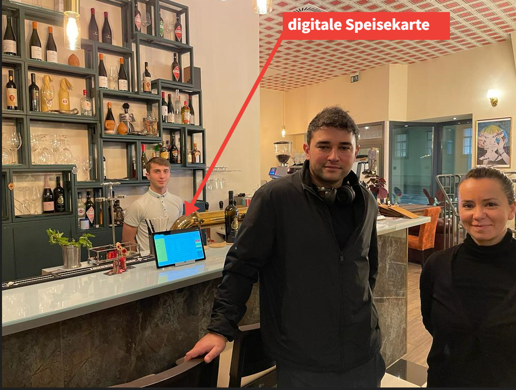 digitale Speisekarte bei Restaurant Modi