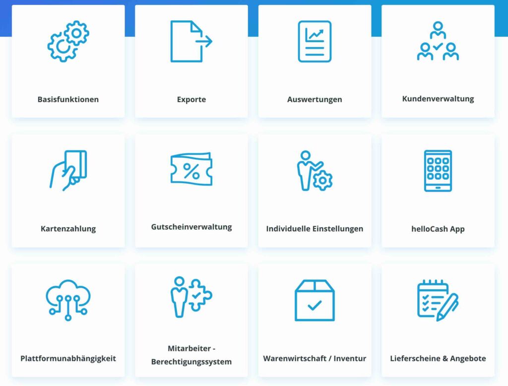 helloCash Kassensystem Funktionen
