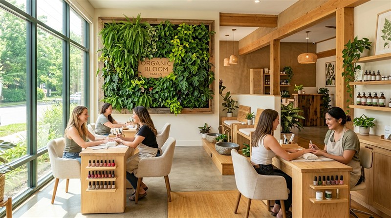 Ejemplo estilo eco-friendly salón de uñas - Imagen de ejemplo de decoración de un salón de uñas 8