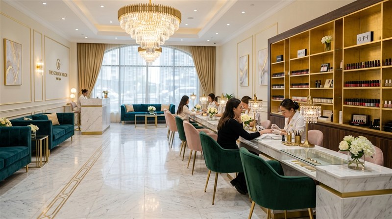Ejemplo estilo lujo y glamour salón de uñas - Imagen de ejemplo de decoración de un salón de uñas 3