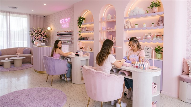 Ejemplo estilo moderno-futurista salón de uñas - Imagen de ejemplo de decoración de un salón de uñas 10