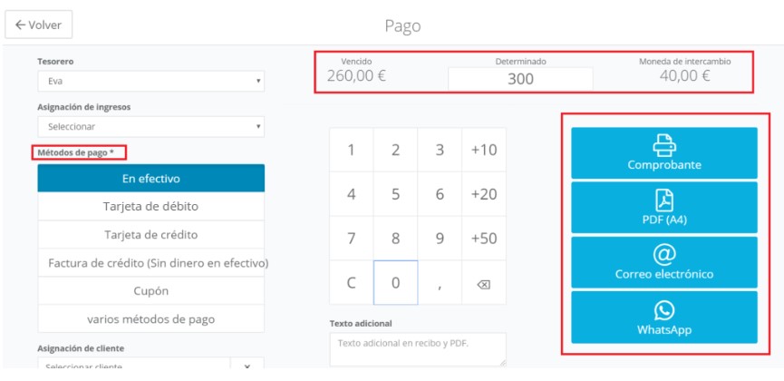 Pago de factura en caja registradora online helloCash