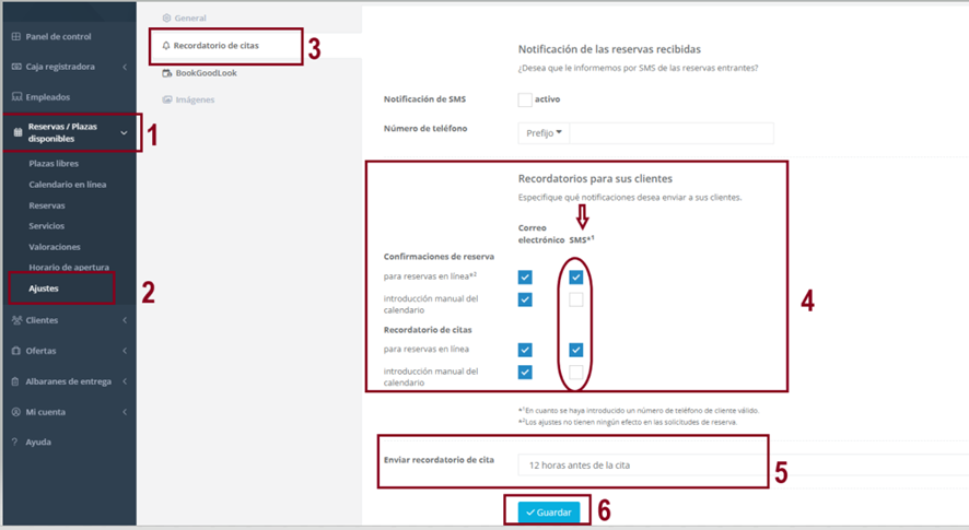 mensaje recordatorio de cita a tus clientes por SMS