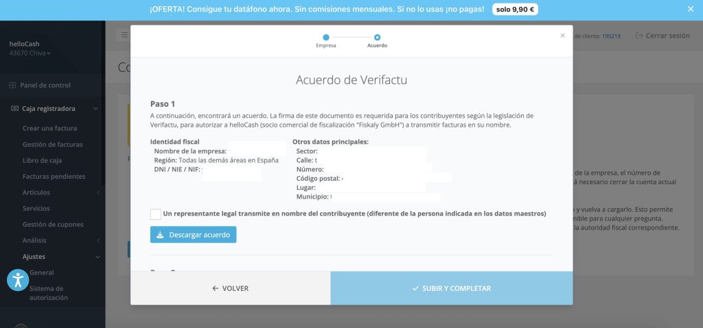 como activar Verifactu en helloCash