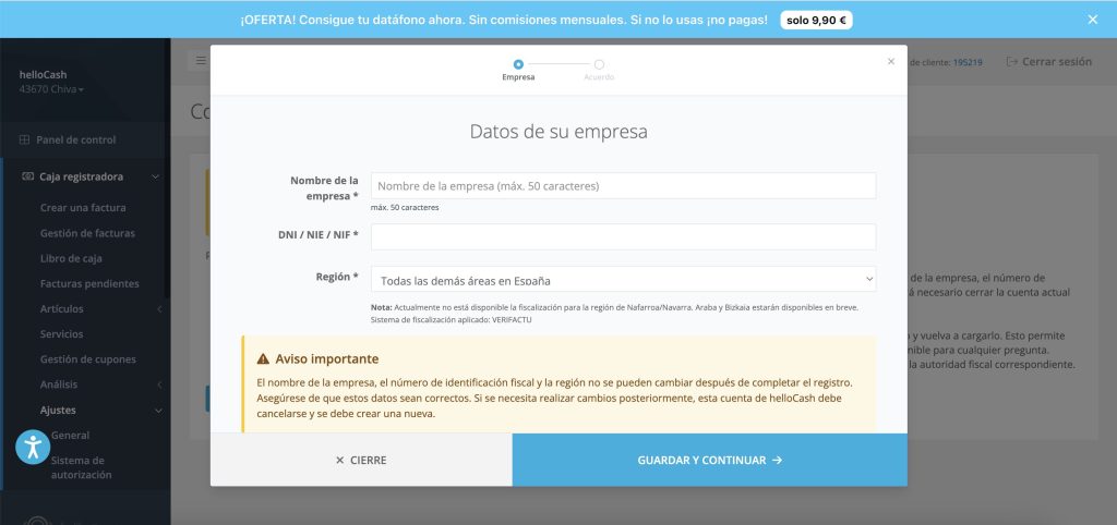 como activar Verifactu en helloCash