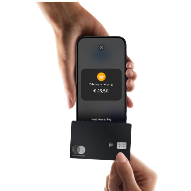 Datáfono Terminal helloCash aceptando un pago con tarjeta sin contacto