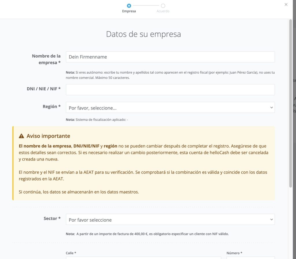 Datos a informar para activar TicketBAI en helloCash - parte 1