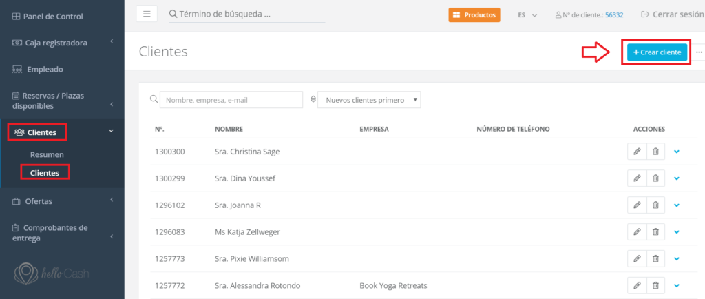 Gestión de clientes con helloCash CRM